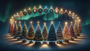 Christmas Poems: A beautifully decorated Christmas tree adorned with twinkling lights and colorful ornaments, symbolizing the joy of the holiday season and inspiring creativity through poetic words.
