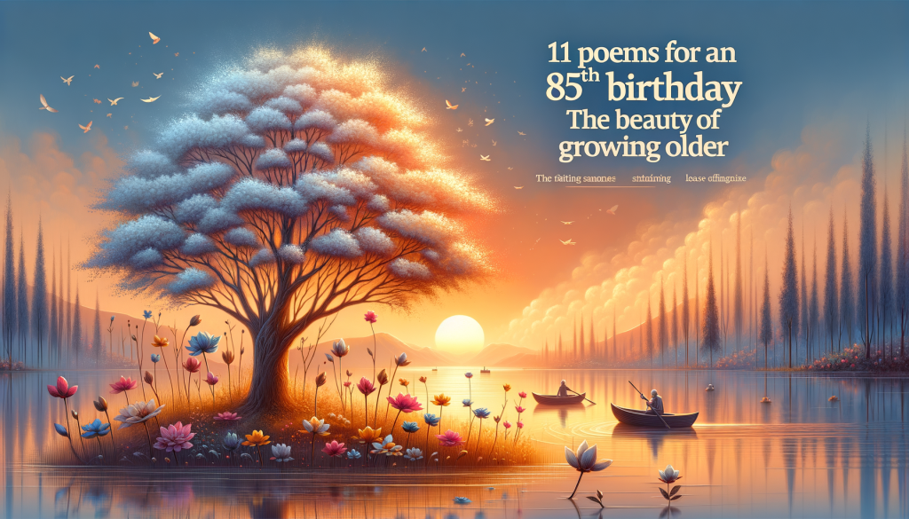 11 Poems for an 85th Birthday: Heartwarming verses celebrating the beauty and wisdom of growing older, perfect for honoring a loved one’s milestone birthday.