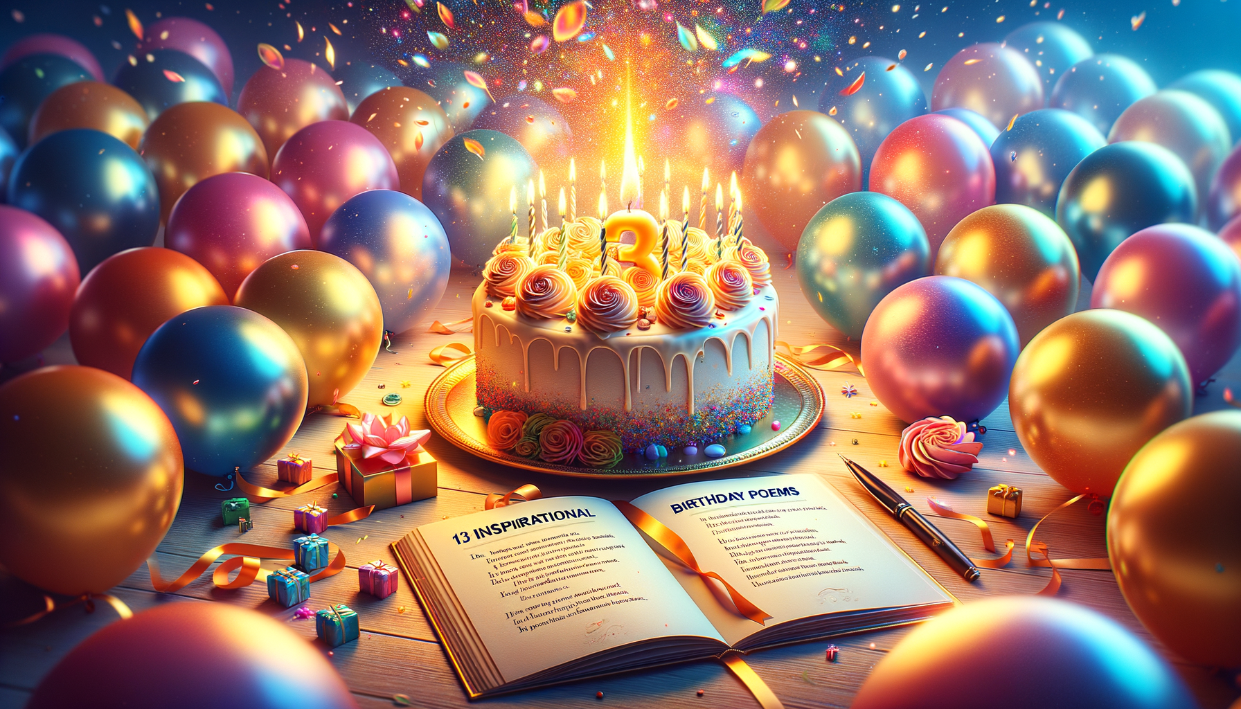 Inspirational Birthday Poems: A collection of 13 uplifting birthday poems designed to motivate and celebrate special moments, perfect for sharing with loved ones on their special day.